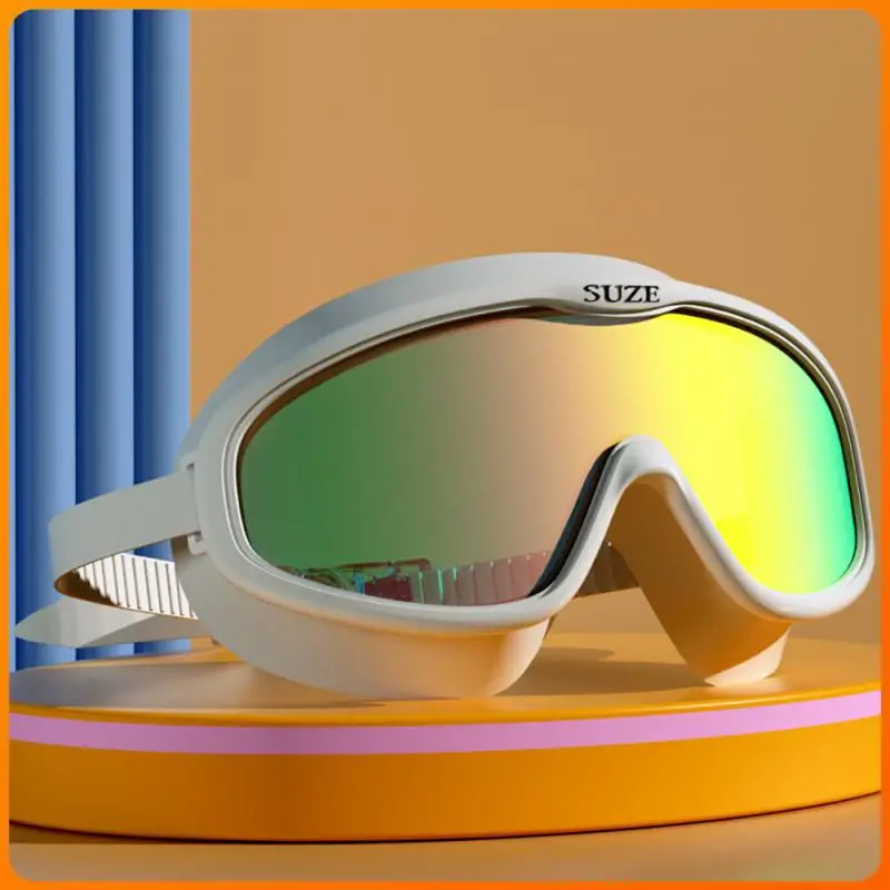 Swimming Goggles Adult Anti-fog HD Large Frame Eyewear Professional Adjustment Headband Water Sports Glasses