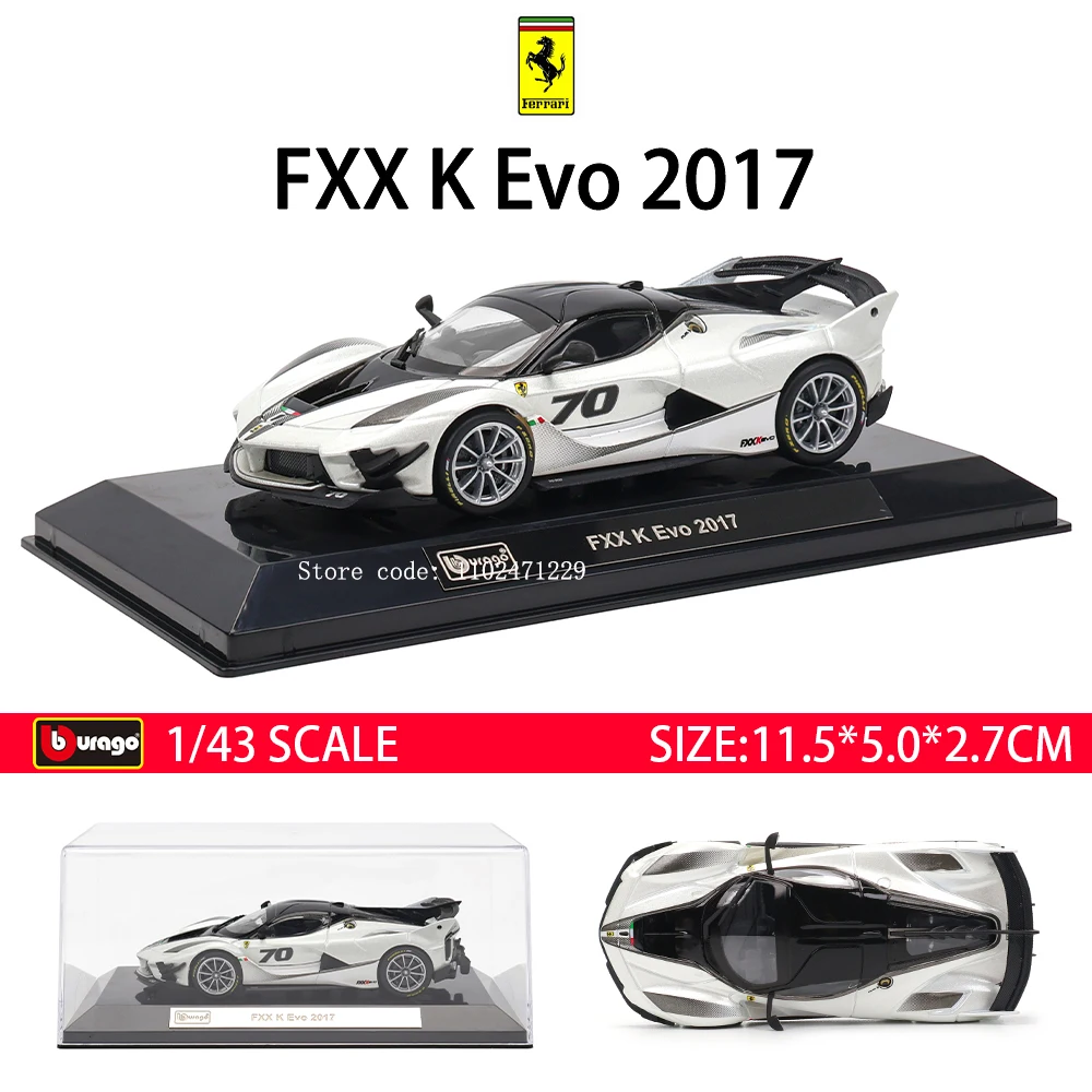 Bburago 1:43 Le Mans Ferrari 296 GT3 2022 488 250 512 Alloy