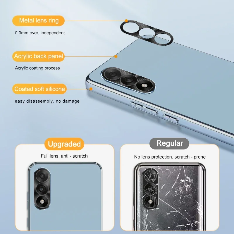 Luxury Matte Metal Lens Frame Shockproof Bumper Case - Premium Back Cover