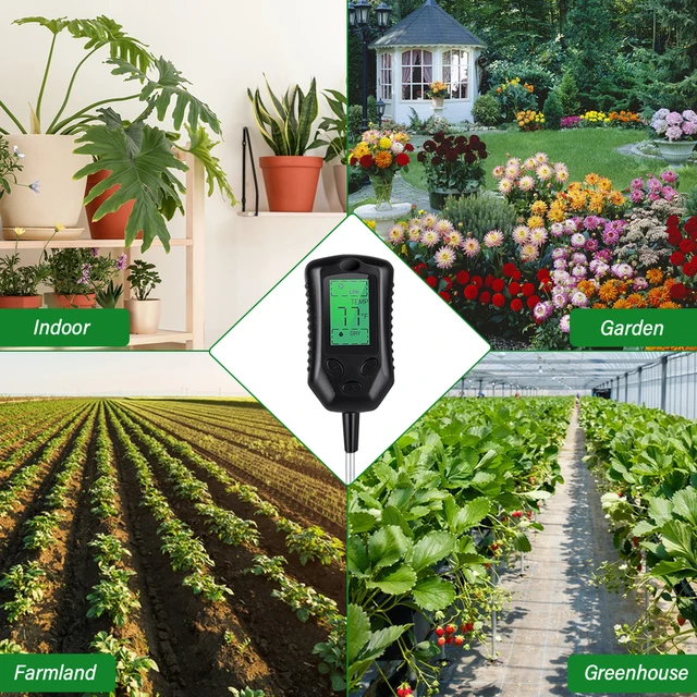 4-In-1 Talajmérő Ph/Nedvesség/Napfény/Hőmérséklet Humidométeres Savasság Monitor Kertészkedés Gazdálkodás Ültetési Páratartalom-Érzékelő Tesztelő - Image 6