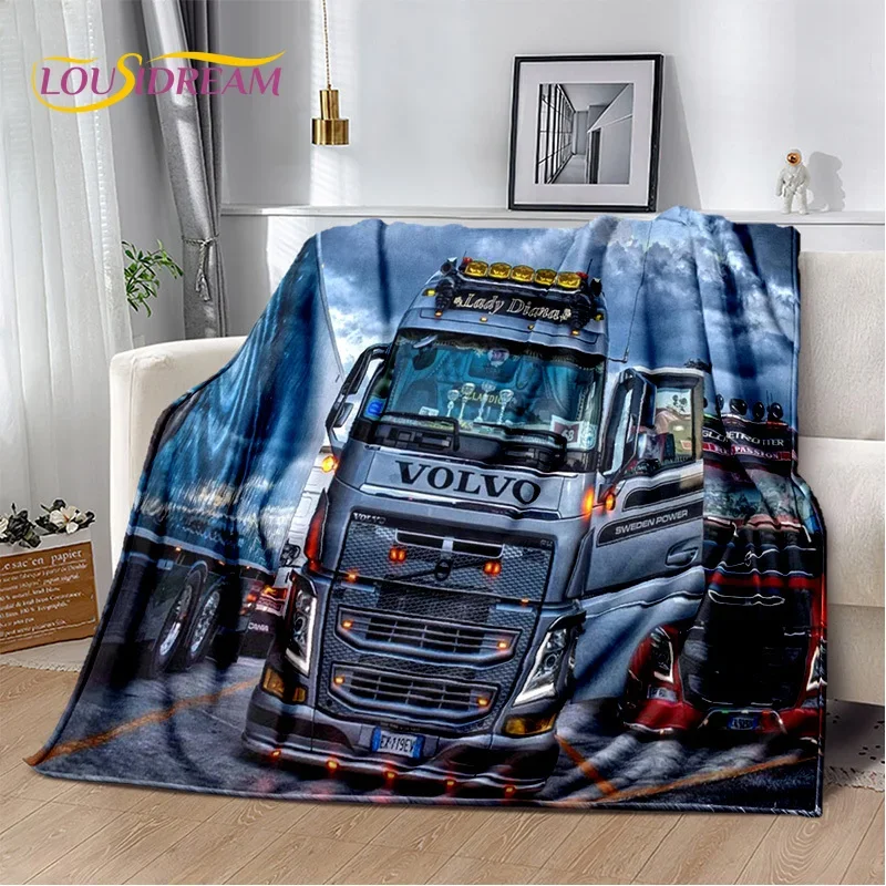 HD Volvo Truck Lorry 3D Printing Soft Flannel Blankets,Throw Blanket Comfortable Blanket for Picnic Beds Sofa Home Bedroom Gifts 6