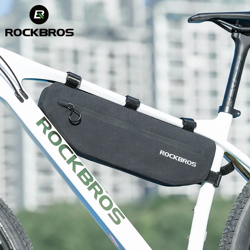 Bolsa Para Cuadro De Bicicleta ROCKBROS - 0.8L, 22.5x6.5x9.5 Cm - Montaje En Tubo Superior - Poliéster Resistente