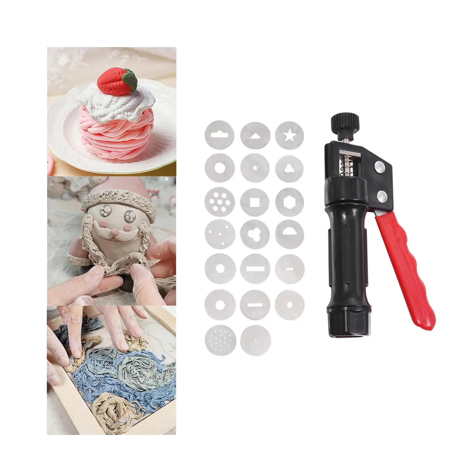 Clay Extruder Tools Decorating Different Discs Crafts Sugar Paste Extruder for Biscuit Cake Decoration Sculpture Clay Pottery