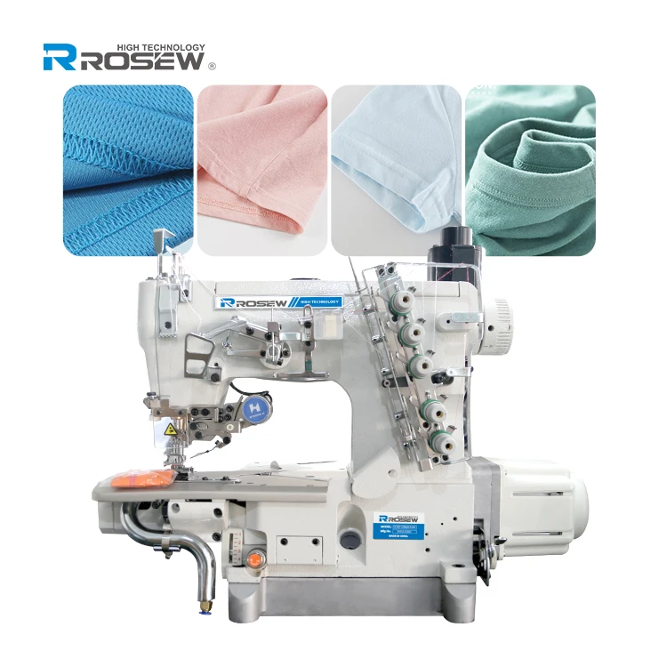 

Rosew GC600-35BB / EUT / DD Auto Trimming Computerized T-shirt Bottom Hemming Cuff Cylinder Bed Industrial Sewing Machine