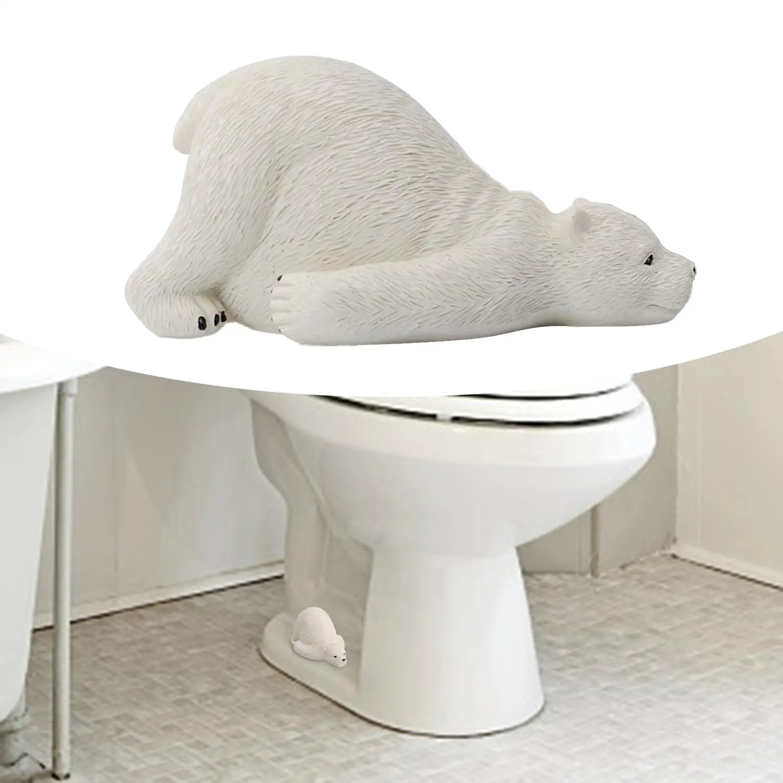 Toilet Bolt Cap Decoration Polar Bears Statue Toilet Floor Bolt Decor Toilet Replacement Parts Resin Ornament for Toliet Home