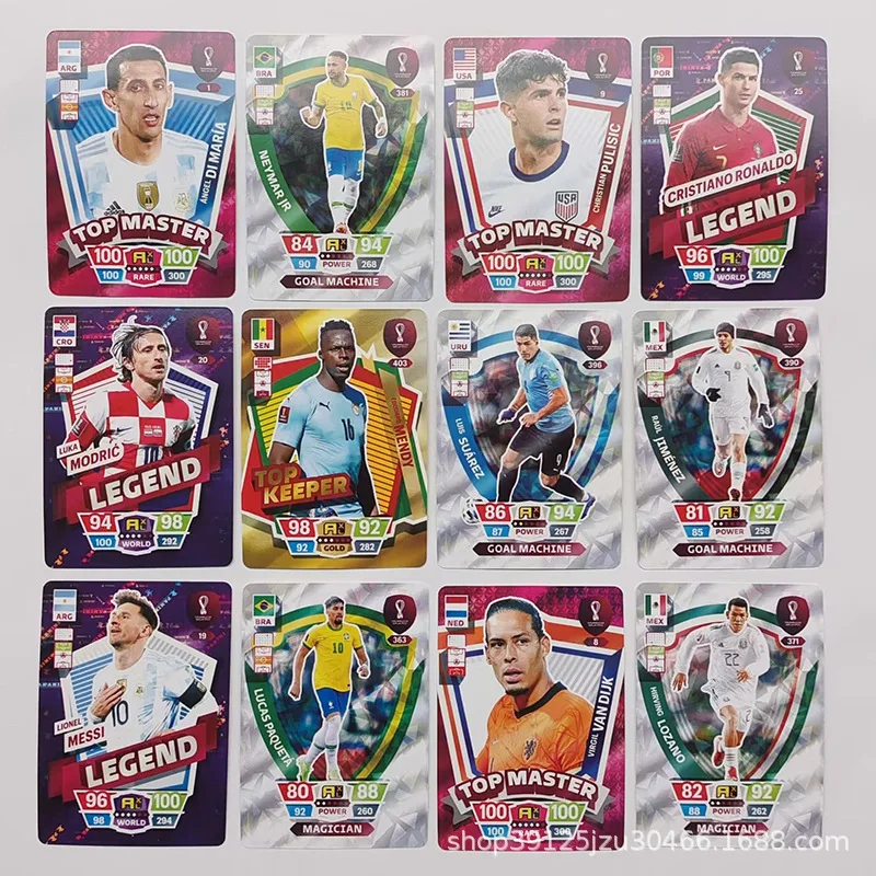 Collectible Cards 360Pcs/Box World Football Stars 10 Cards Per Pack Gold Card Of The World's Greatest Soccer Stars Collection Gift