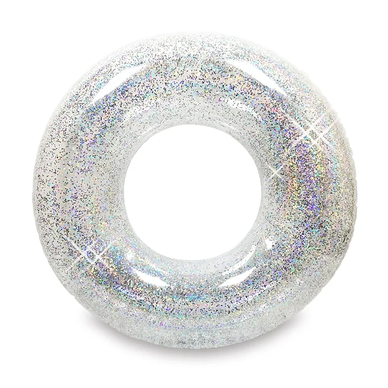 Summer Inflatable Transparent Sequin Swimming Ring for Adults and Children – Pool Float Water Play Accessory for Men and Women Beach games & Inflatables Beach Toys and Leisure Accessories