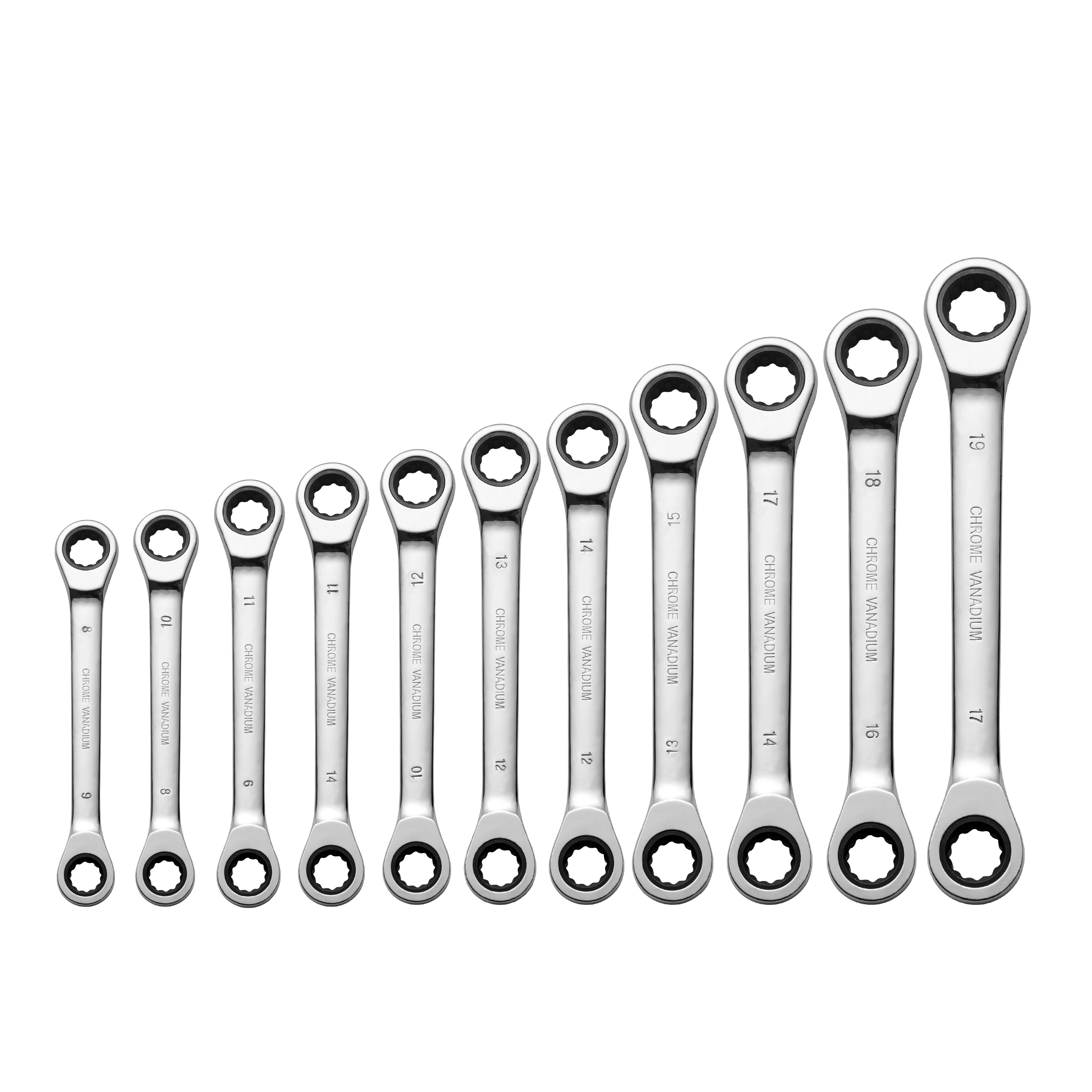 Ratcheting Wrenches Set Double Box Design With 72tooth Gear And Off