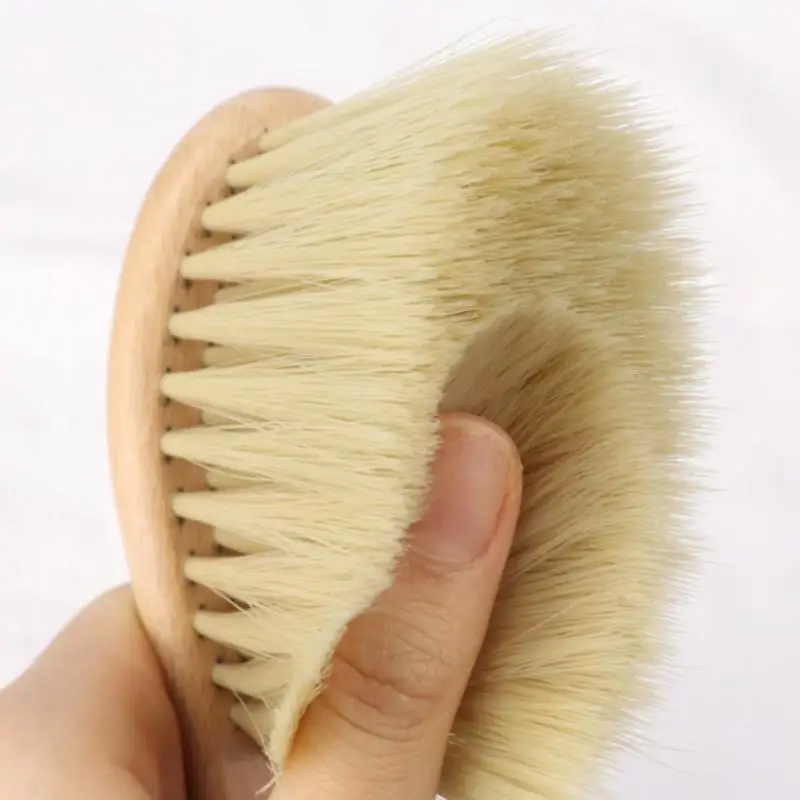 1pcs Original Wood Soft Neck Face Duster Barber Hair Clean Hairbrush Beard Brush Salon Cutting Hairdressing Styling Tools