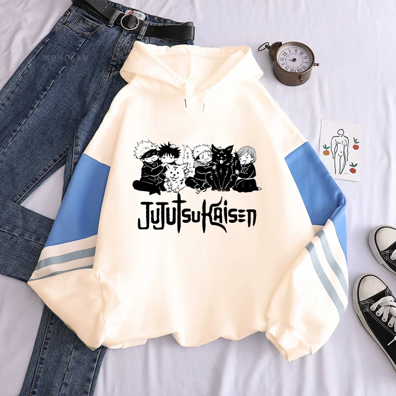 Japan Anime Jujutsu Kaisen Satoru Gojo Printed Hooded Men Women Patchwork Hoodies Plus Size Sweatshirt Harajuku Manga Streetwear 2