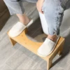 Bamboo Toilet Stool For Kids Bathroom Waterproof Non-slip Poop Seat Pregnant Restroom Stand Old People Squat Bench for Tawny 1