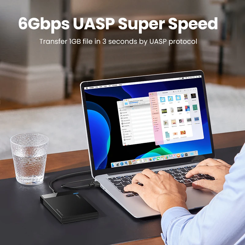 Ugreen-gabinete de Disco Rígido Externo Case Hdd Caixa de Disco Ssd Usb c 3.1 Gen hd 2.5 Sata para Usb 3.0 - Imagem 6