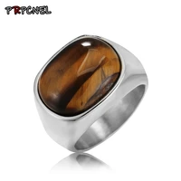 2 color Natural Tiger Eye Rings Flower Band Stone Ring For men Women Antique Silver Plated Fashion Jewelry 1