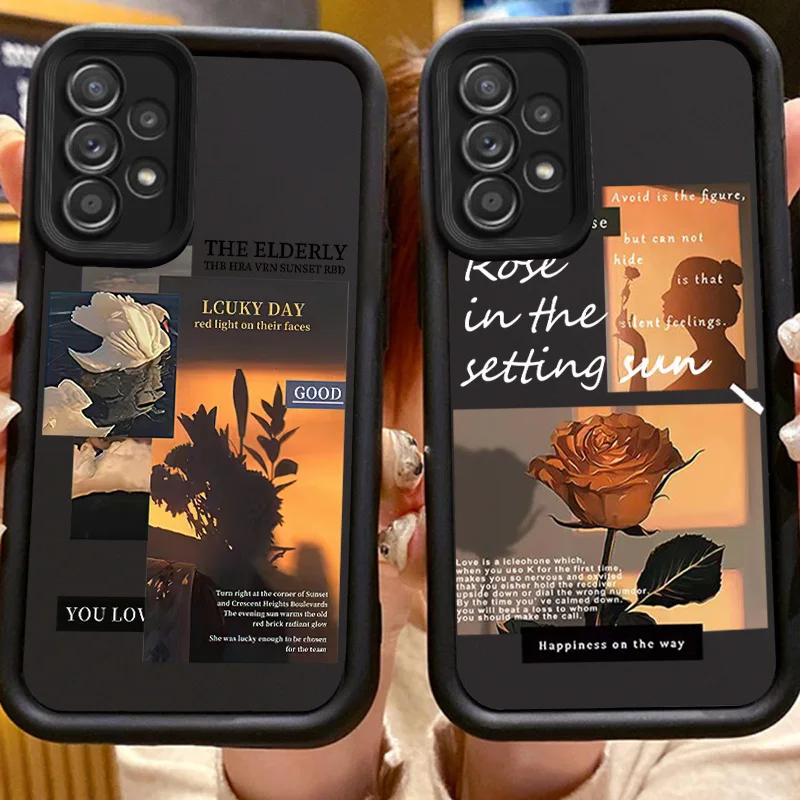 Flower Lbbel Per Samsung S20 S21 S22 S23 S24 Fe Plus Ultra 5G Note 20 Ultra Eyes Ladder Phone Case Soft Funda Cover Capa