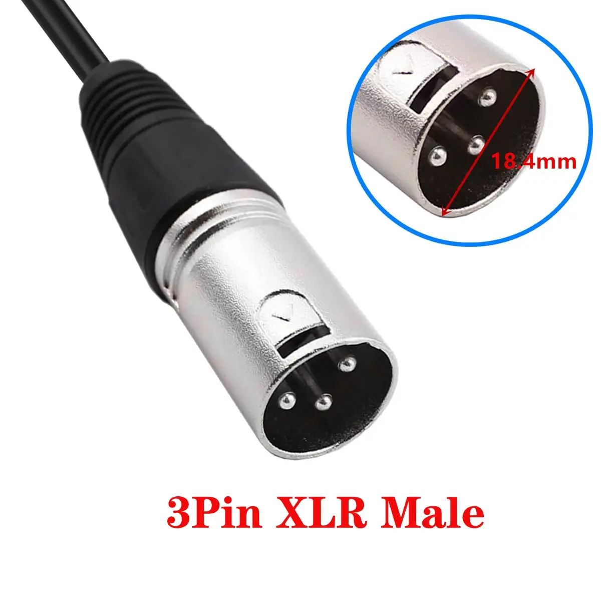 자비크테크 2A DC 전원 케이블, DC 5.5 x 2.1mm 암 커넥터 - 3핀 XLR 수 커넥터 전원 어댑터 케이블, 스케이트보드, 밸런스 바이크 등에 사용 가능