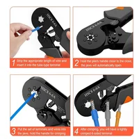 Hexagonal Self-Adjustable Ratchet Ferrule Crimping Tool Kit 23-10AWG 0.25-6mm² Crimper Kit with 400-2000pcs Wire Terminals 4