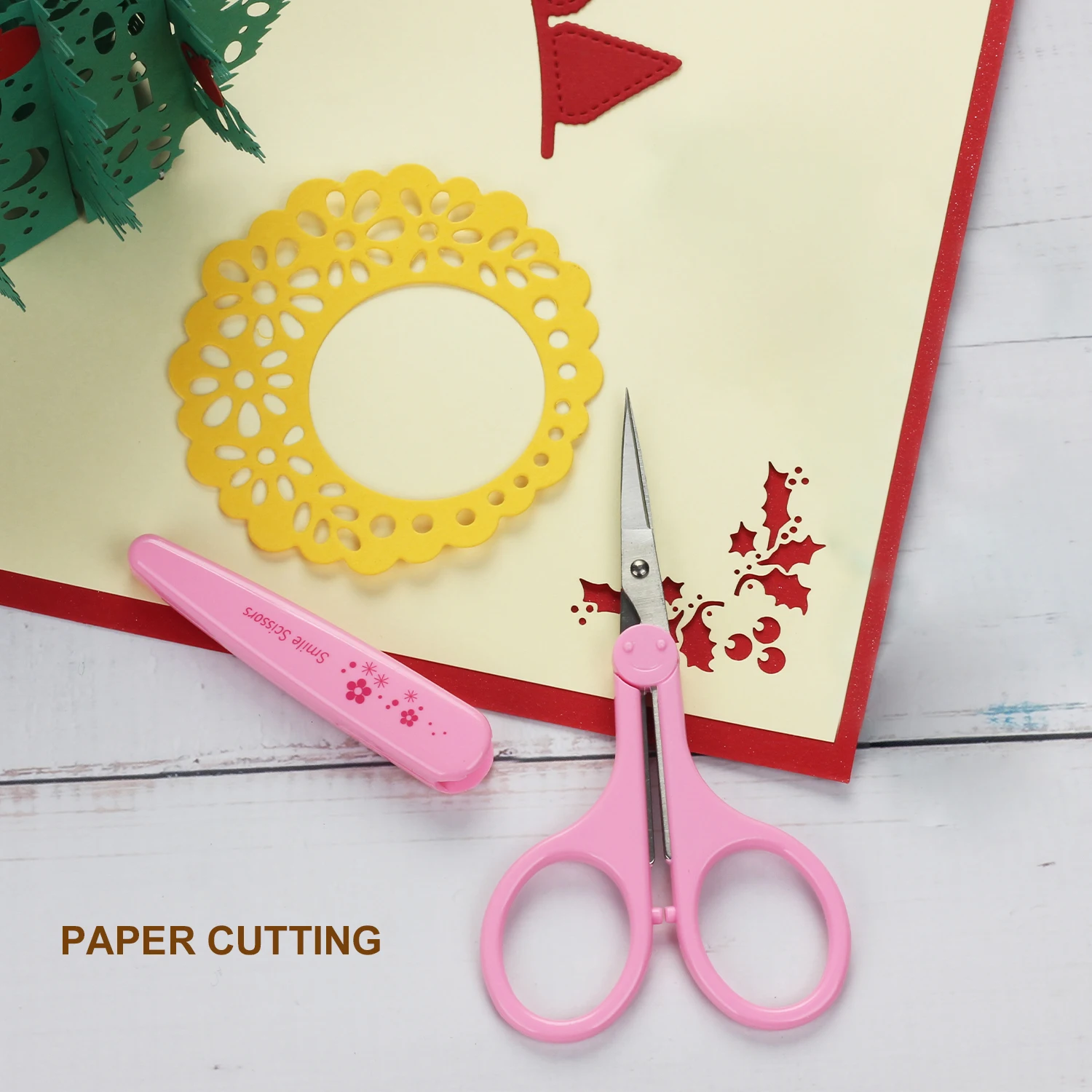 Craft Scissors 4 in Stainless Steel Detail Craft Scissors Set with Safety Cover for Scrapbooking Paper Cutting Sewing Embroidery Quilting