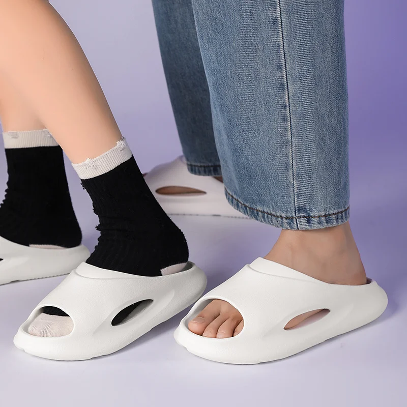Tofflor för kvinnor och män Halkfria med tjock sula Mjukt skum Sliders Tofflor för inomhus utomhus Slip Comfy_voghion.com