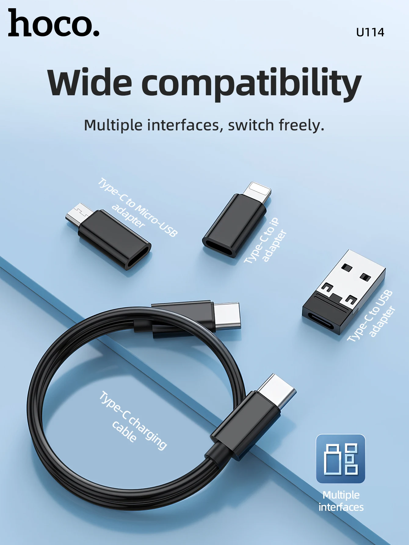HOCO U114 60W Multifunction Charging Cable Kit with Portable Case