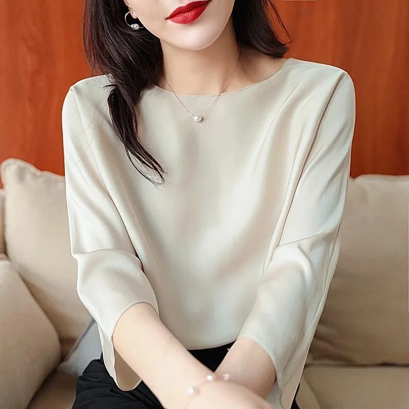 

Women Spring Summer Style Blouses Shirts Lady Casual Half Sleeve O-Neck Solid Color Blusas Tops ZZ1928