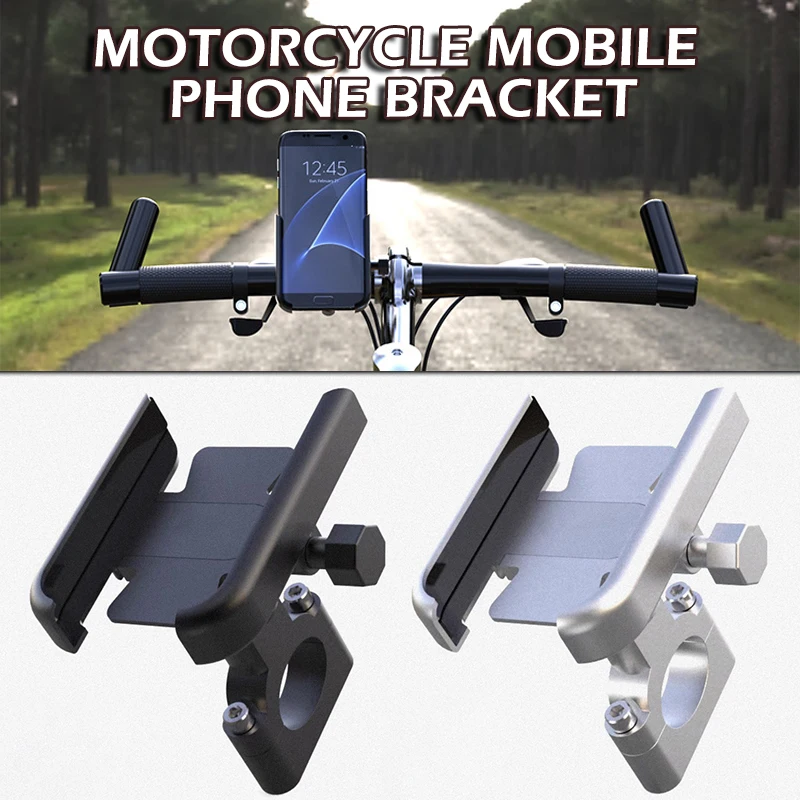 

Mayitr 1pc Aluminum Motorcycle Cellphone Mount Holder Portable Motorbike Handlebar Mobile Phone Navigation Bracket