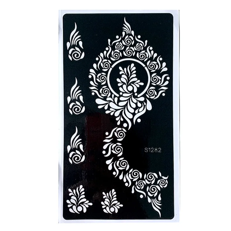 1pc Temporary Tattoo Stencil Indian Henna Hollow Tattoo Templates Body Painting Inkjet Template Stencil Stickers henna tattoo stencils temporary tattoo sticker tattoo sticker