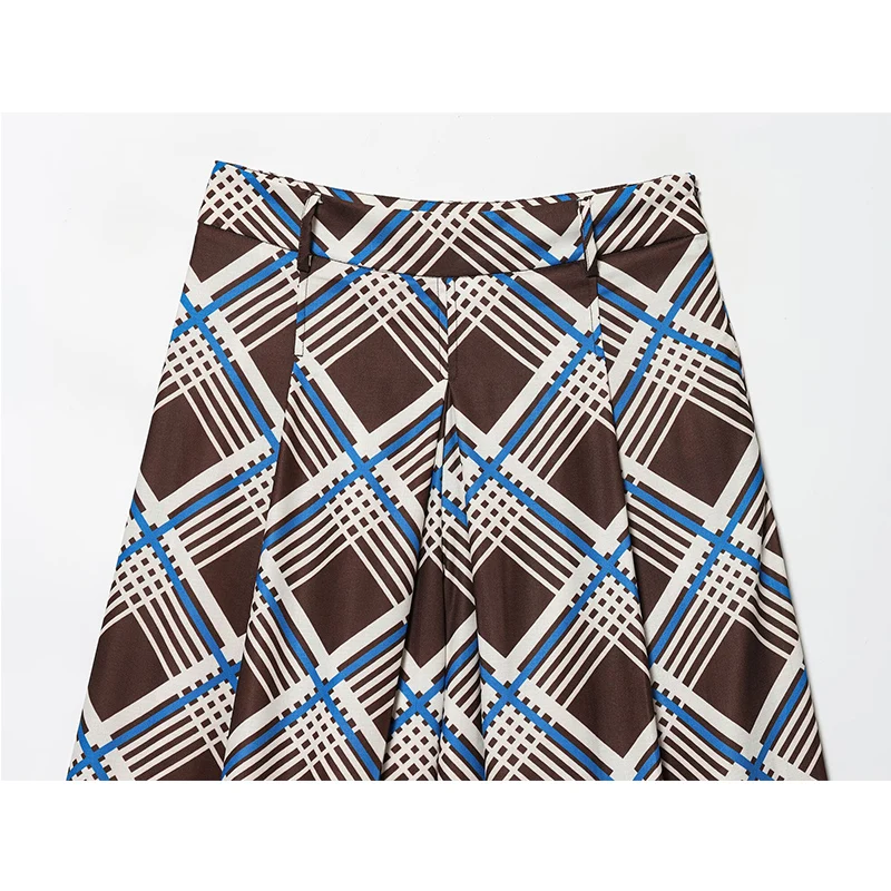 2025 Women Fashion Plaid Long Style Bermuda Shorts Vintage High Waist Casual Loose Shorts Female Holiday Short Pants