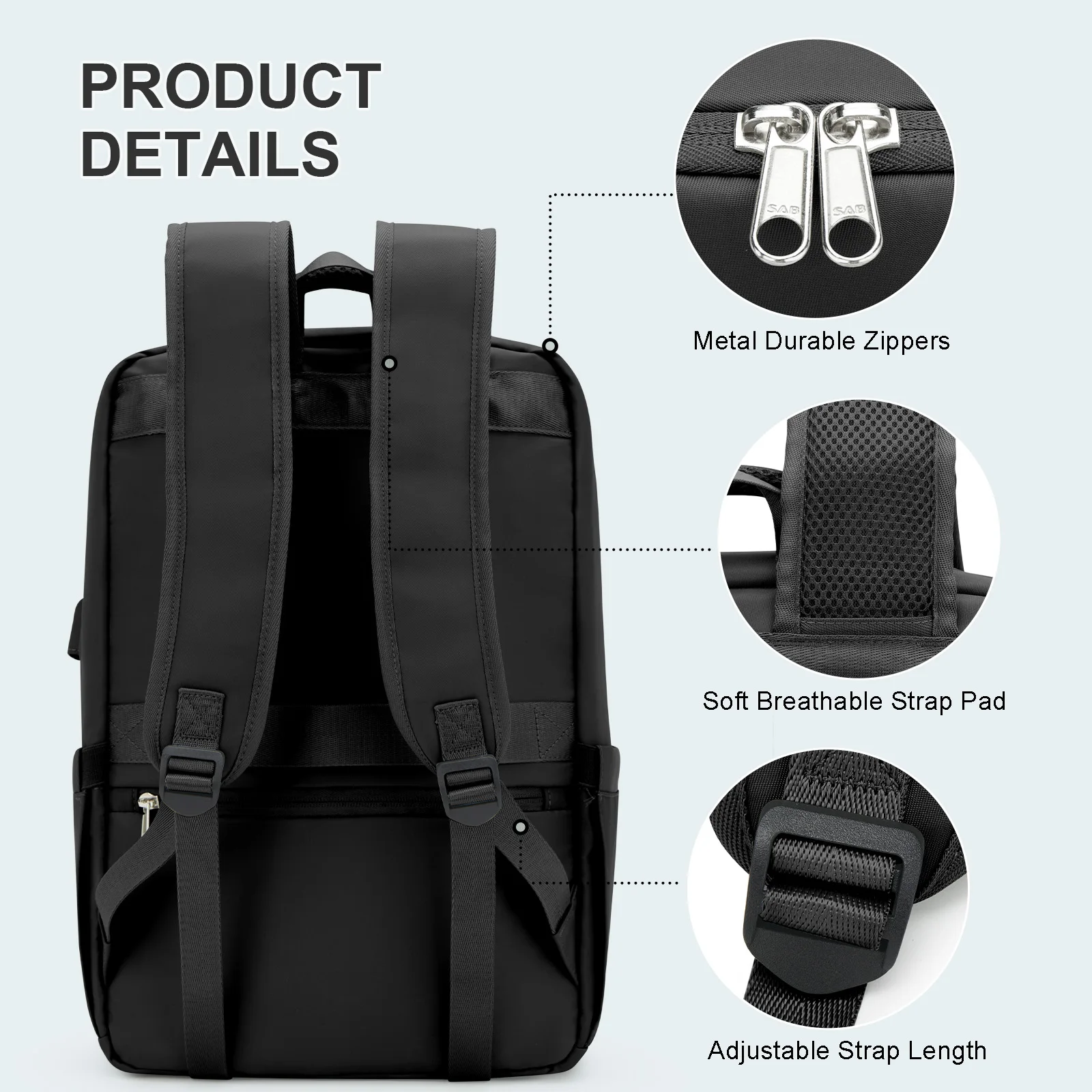 Men Women Plane Travel Backpack,15.6-inch Laptop Backpack Office Backpack, Cabin Business Bag Lightweight and Water-Repellent