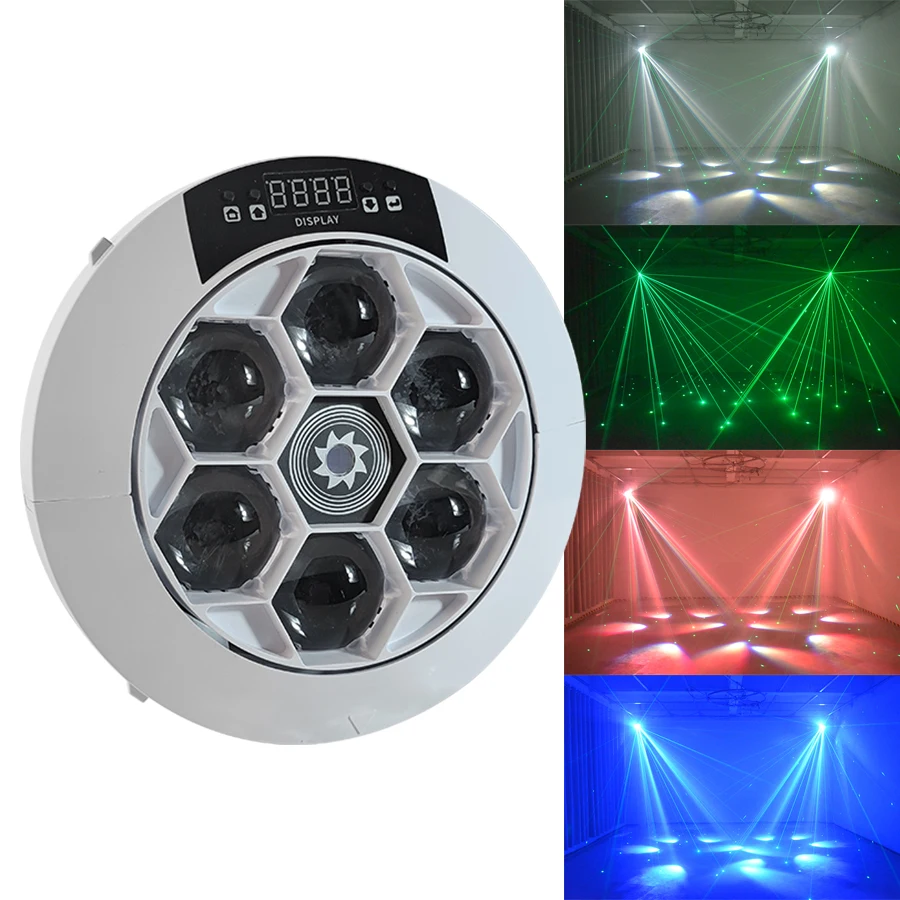 

Лазерсветильник прожектор Dj Light 6 «пчелиный глаз», светодиодный стробоскоп с лазерным изображением, сканирование линии, освесветильник для танцев, бара, домашвечерние, дискотеки, свадьбы
