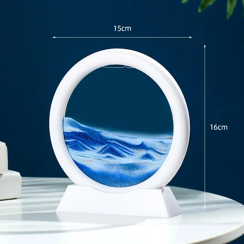Round Quicksand Painting Home Decor Gifts 3D Moving Sand Art Nordic Creative Oranment Liquid Hourglass Flowing Sand Sandscape