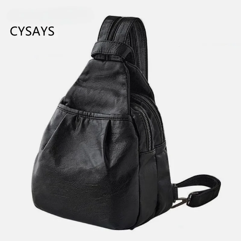 

Luxury Diamante Soft Leather Shoulder Bag for Women - Fashionable Crossbody Chest Bag 2024 New Korean Style Backpack