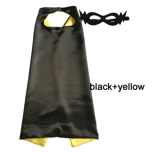 Superhero Capes with Mask REVERSIBLE Two Colored Child Cape Birthday Party Favor Satin Solid Capes Boys Girls Satin Capes - Image 2