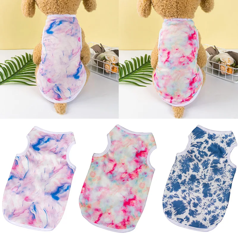 

Cute Summer Dog Clothes Tie-dye Suspender Dress Dog Vest Puppy Chihuahua Yorkshire Clothes For Small Medium Cat Pets Clothing