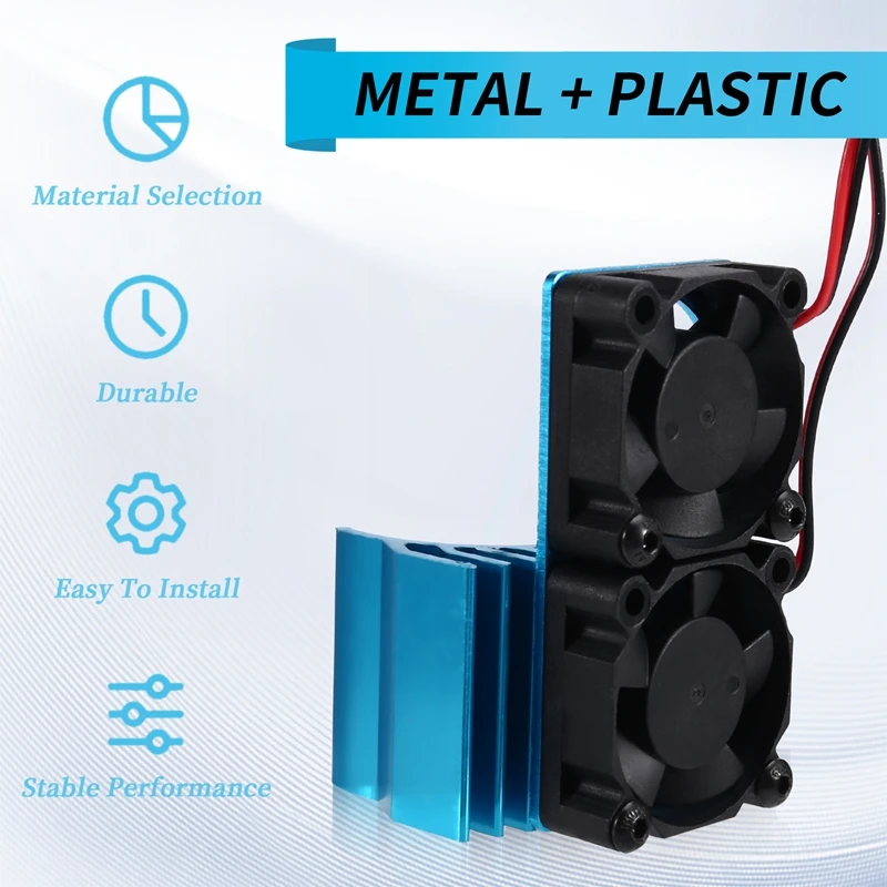 VXL-3S ESC Cooling Fan And Motor Dual Fan Set Compatible With For Traxxas Slash 4X4 Stampede 4X4 Rustler