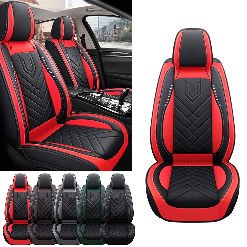 Fit Dodge 5-Seats Full Set Front Rear Cushion Leather Car Seat Covers - View #2