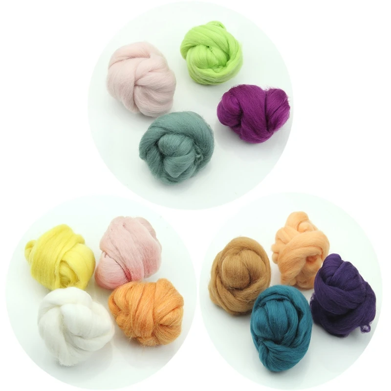 Fashion Wool Corriedale Needlefelting Top Roving Dyed Spinning Wet Felting Fiber Scarf Shaw Knitting Crafts Supplies felting wool fibre