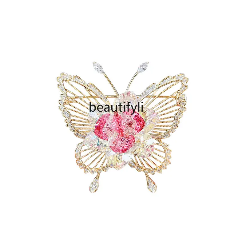

yj High-End Luxury Brooch High-End Women's Butterfly Corsage Pin High-End Coat Large Flower