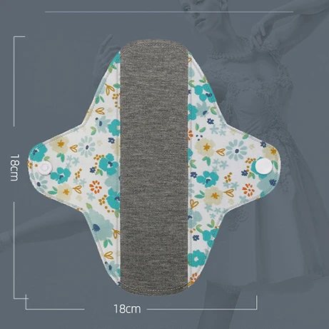 18x18cm Cotton Reusable Menstrual Pads Colored Cotton Washable Sanitary Napkin Menstrual Ecological Cloth Nursing Pads 3