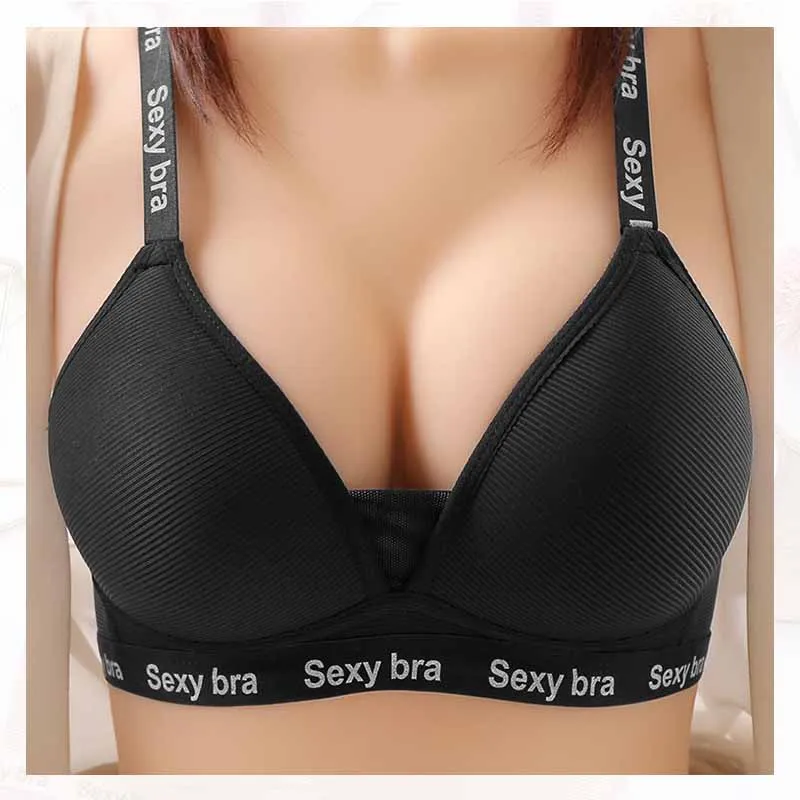 Seamless Bralette Women Bra Comfortable Push Up Lingerie Girl Wireless Brassiere Letter Cotton Gather Thin Sexy Bras for Women