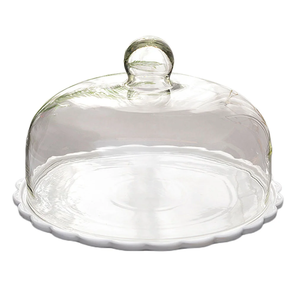 

Transparent Cake Glass Cover Dustproof Cake Display Lid Durable Food Protective Cover Wedding Party Pastry Bread Tray