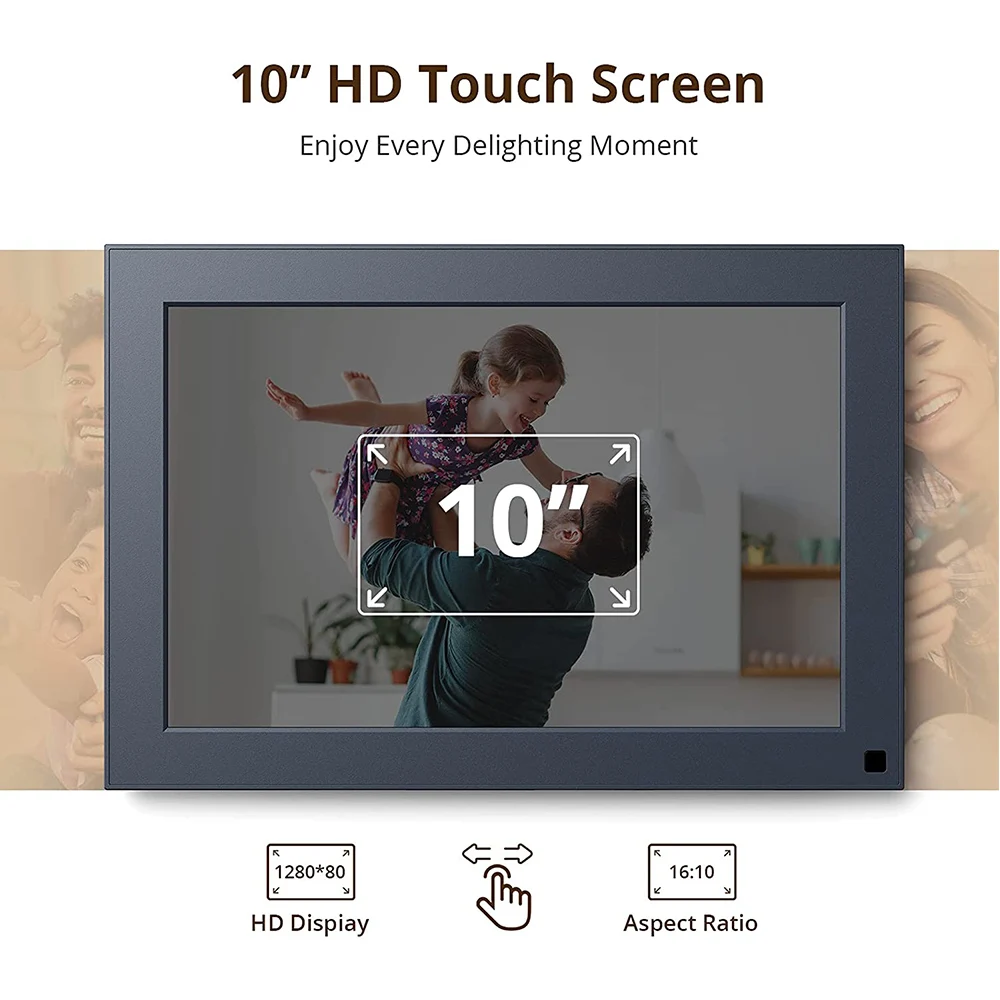 Dragon Touch Digital Photo Frame 10 inch IPS Touch Screen WiFi Digital Picture Frame Smart Electronic Image Album Bulit-in 16GB