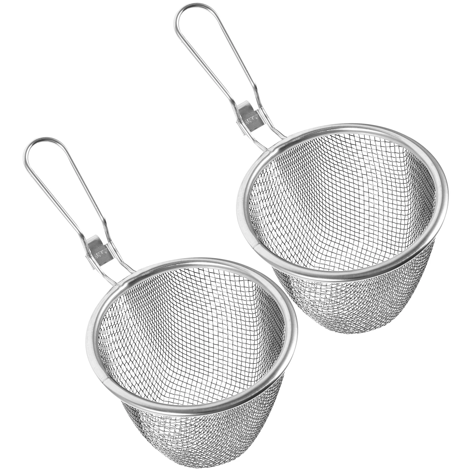 

2 Pcs Filter Hot Pot Colander Spaghetti Spoon Noodle Strainer Flour Stainless Steel with Handle Fine Mesh