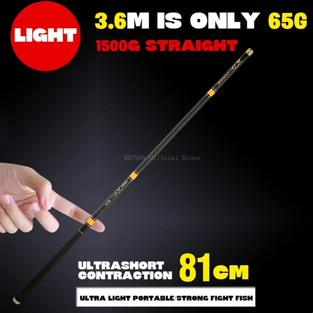 High Carbon Stream Fishing Pole Super Light Hard 3.6m 4.5m 5.4m