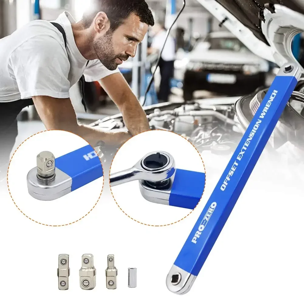 

Ratchet Torque Extension Wrench Dual-purpose Wrench Multifunctional Offset Extension Wrench Machine Shop Garage Wrench Tool