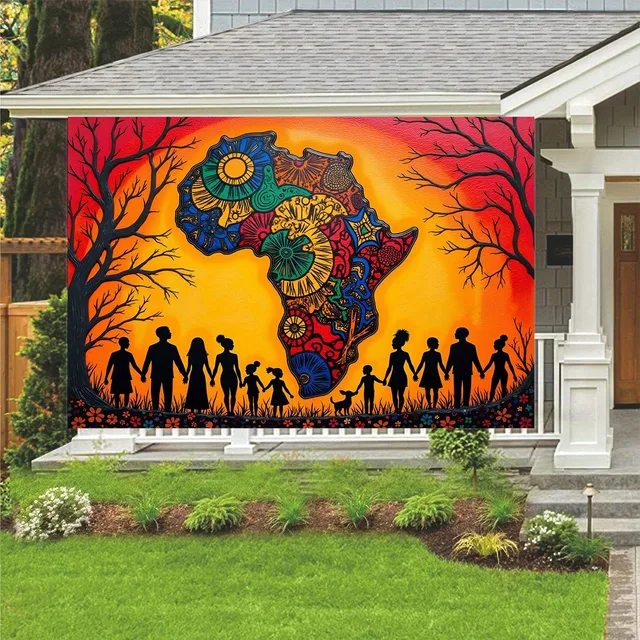 Tapisserie de l'unité du patrimoine africain: tissu de fond de décoration murale de célébration culturelle, décoration de maison de chambre à coucher 4