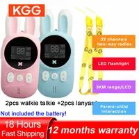 New 2PCS Rabbit Walkie Talkie 3KM Range Handheld Transceiver UHF Radio Lanyard Children Birthday Gift Mini Kids Toys Interphone 1