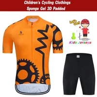New 2024 Kids Cycling Clothing Bicycle Wear Short Sleeve Jersey with Shorts Set Boy Girl MTB Road Bike Suits Ropa De Ciclismo 1