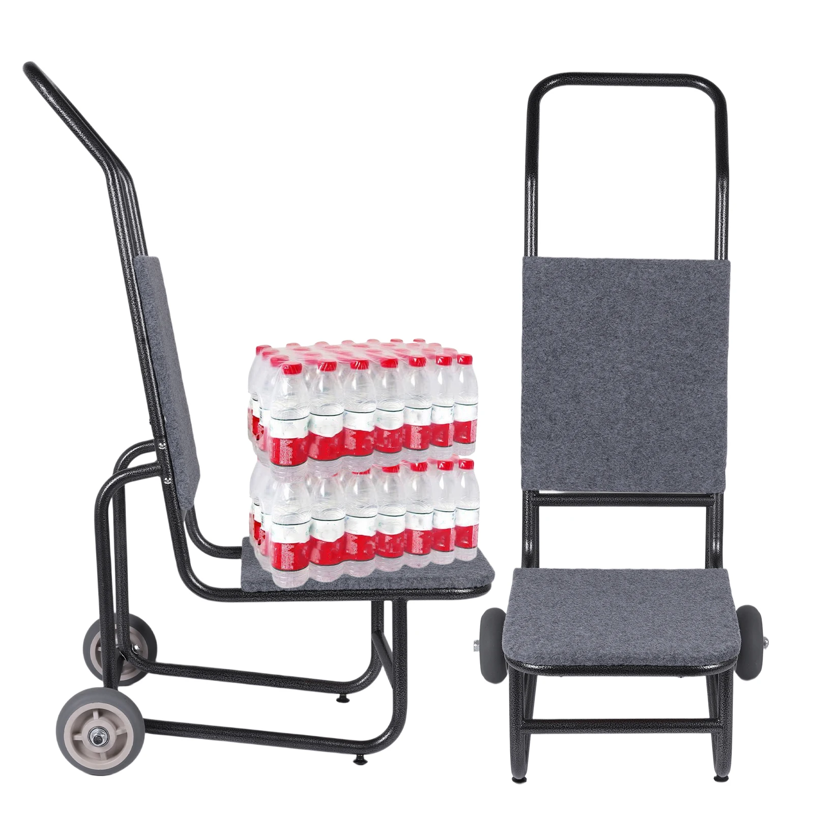 Stacking Chair Dollies Multifunctional Thickened Chairs Transporter Wear Resist Metal Pull Cart for Party Event Activities