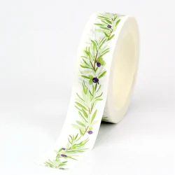 NEW Spring 1PC. Decorative Cute olives Leaves Washi Tape Scrapbooking Planner Adhesive Masking Tape Lovely Papeleria