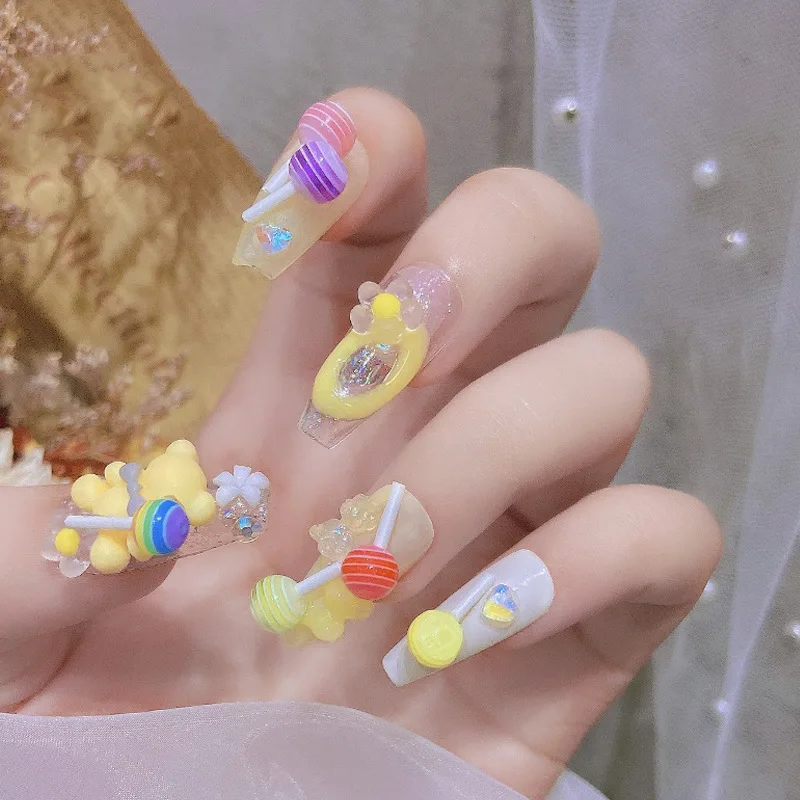 50 Stück Miniatur-Lutscher/ 1:12 Kawaii-Anhänger für Nägel, Bastelarbeiten, Schmuck/ Niedliche 3D-Anhänger, Schmuck, 3D-Lutscher-Anhänger – Detail 2